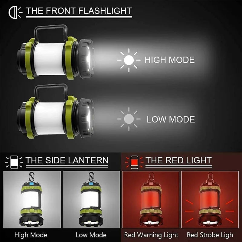 Rechargeable Camping Lantern & Power Bank | 6 Modes, IPX4 Waterproof
