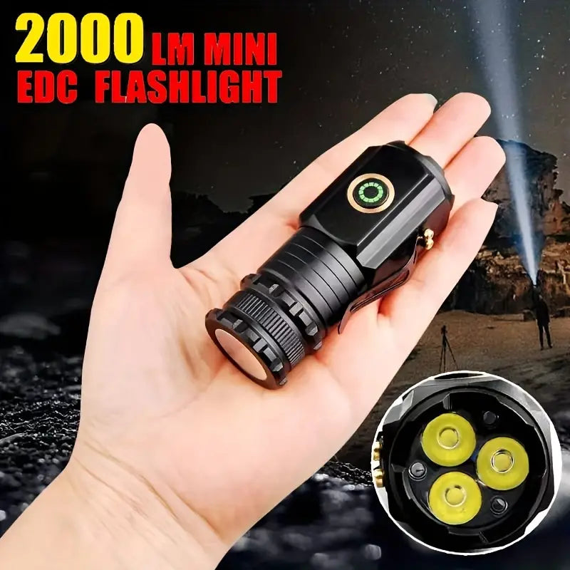 2000LM USB Rechargeable LED Flashlight | 5 Modes, Waterproof