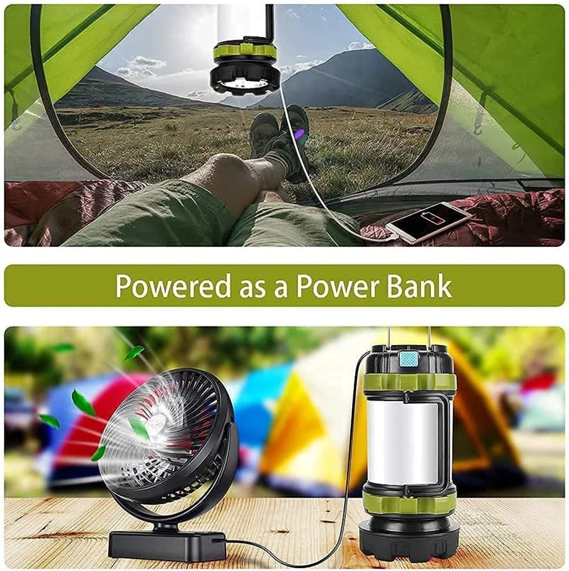 Rechargeable Camping Lantern & Power Bank | 6 Modes, IPX4 Waterproof