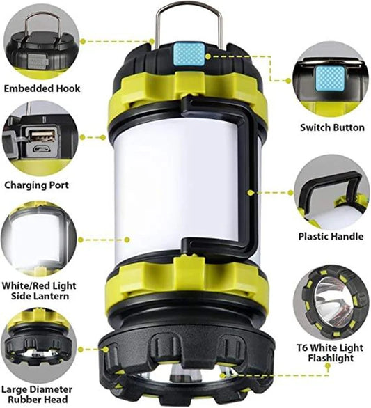 Rechargeable Camping Lantern & Power Bank | 6 Modes, IPX4 Waterproof
