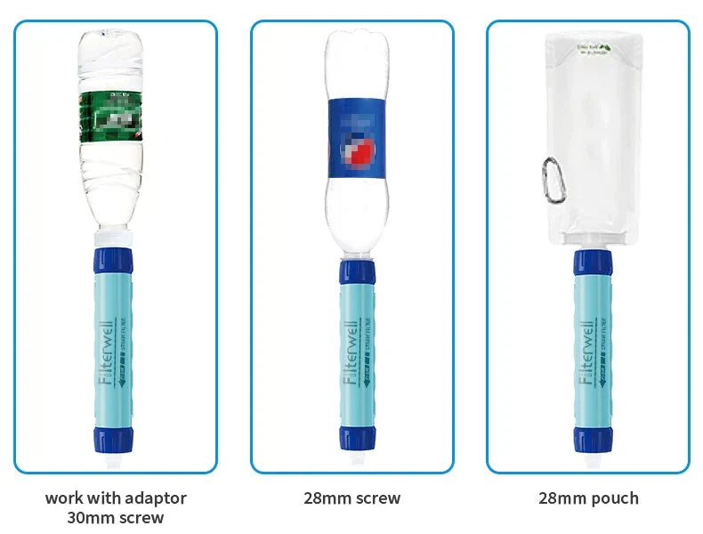 Filterwell 6L Gravity Water Filter Straw for Travel and Emergency