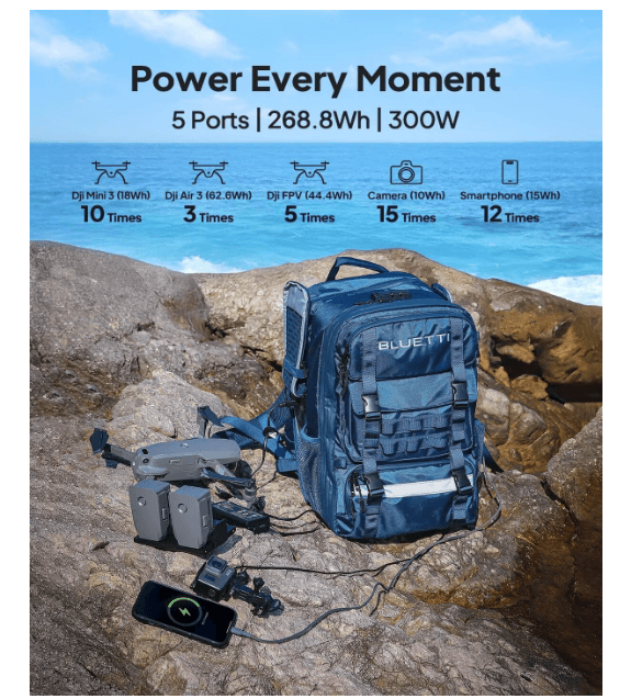 BLUETTI BluePack2 42L Power Storage Backpack for Handsfree Portable Power Station